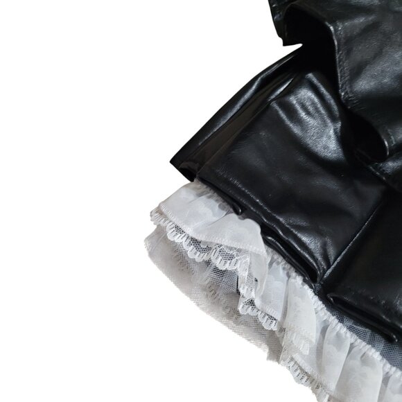 Harley Quinn Size L/XL Skirt Black Faux Leather Tutu Costume - Picture 7 of 13